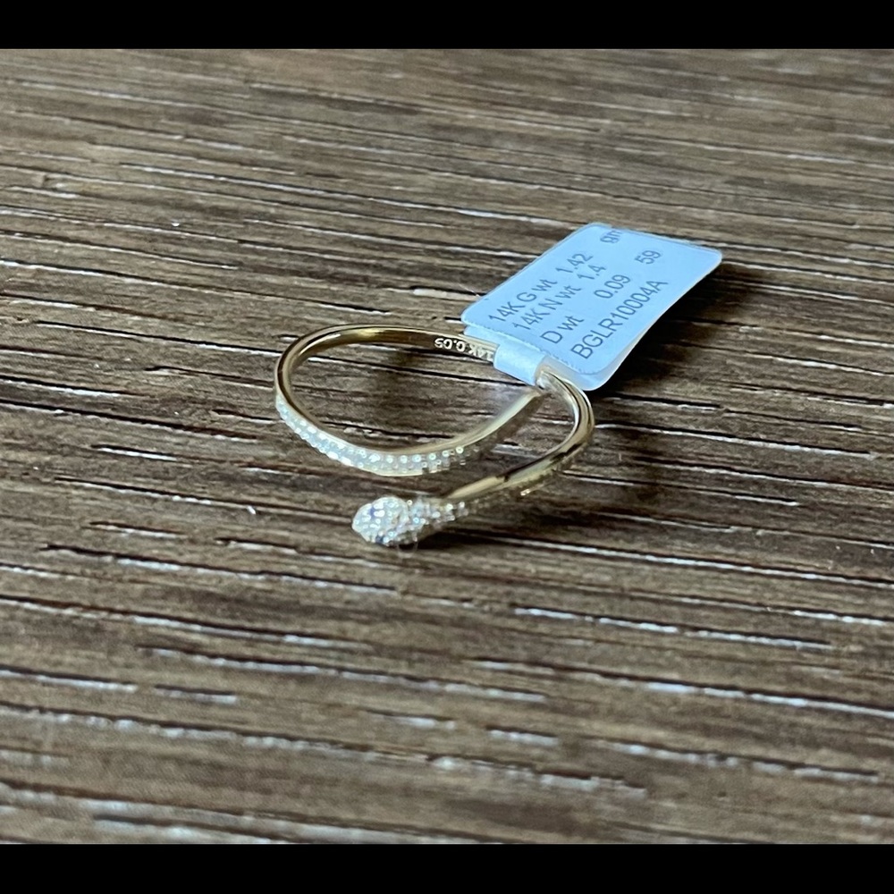 ADORNIA-NWT 14K Gold, Diamond, Sapphire Snake RING - Picture 4 of 14